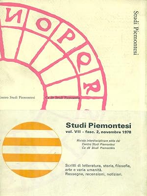Studi Piemontesi Marzo 1978, Vol. VII fasc. 2