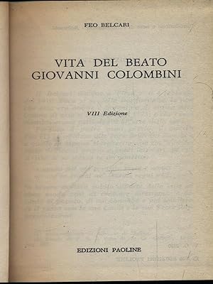 Bild des Verkufers fr Vita del Beato Giovanni Colombini zum Verkauf von Librodifaccia