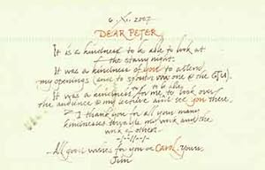 Signed, handwritten postcard from Artist James Rosen to Art Historian Peter Selz.