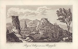 Seller image for Puy-en-Velay mit seiner Umgegend. Kupferstich von 1834 nach Goldhann Feinpapier, mech. geschöpft, Blattgrösse: 17,9 x 11,5 cm for sale by ANTIQUARIAT Franke BRUDDENBOOKS