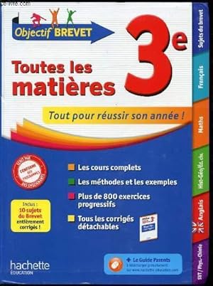 Bild des Verkufers fr Objectif brevet - 3e - Toutes les matires - zum Verkauf von Le-Livre