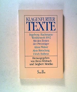 Seller image for Klagenfurter Texte Ingeborg-Bachmann-Wettbewerb 1992 for sale by ANTIQUARIAT Franke BRUDDENBOOKS