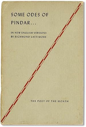 Bild des Verkäufers für Some Odes of Pindar in New English Versions by Richmond Lattimore [Poet of the Month] zum Verkauf von Lorne Bair Rare Books, ABAA