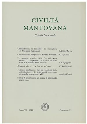 CIVILTA' MANTOVANA. Anno VI - 1972. Quaderno 35.: