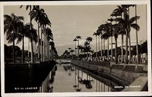 Bild des Verkufers fr Foto Ansichtskarte / Postkarte Rio de Janeiro Brasilien, Canal do Mangue, Palmen zum Verkauf von akpool GmbH