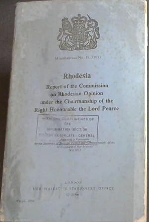 Bild des Verkufers fr Rhodesia: Commission on Rhodesian Opinion: Report under the Chairmanship of the Right Honourable the Lord Pearce (Command 4964) zum Verkauf von Chapter 1