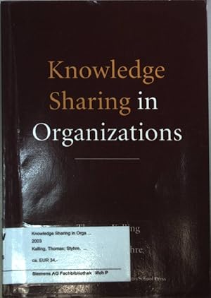 Bild des Verkufers fr Knowledge Sharing in Organizations. zum Verkauf von books4less (Versandantiquariat Petra Gros GmbH & Co. KG)