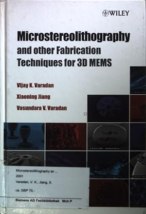 Imagen del vendedor de Microstereolithography and other Fabrication Techniques for 3D MEMS. a la venta por books4less (Versandantiquariat Petra Gros GmbH & Co. KG)