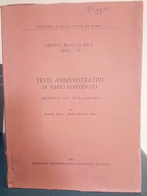 Testi Amministrativi di Vario Contenuto ( Archivio L. 2769: TM.75.3000-4101 )