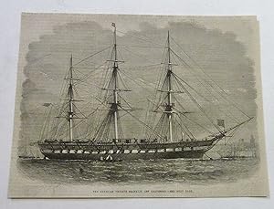 Imagen del vendedor de American Frigate Franklin off Gravesend. 1867 Ship Print a la venta por Maynard & Bradley