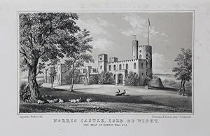 Bild des Verkufers fr Original Antique Lithograph Illustrating Norris Castle, Isle of Wight, the Seat of Robert Bell Esq. Visitation of Seats By J. B. Burke, Published in 1852 - 1855. zum Verkauf von Rostron & Edwards