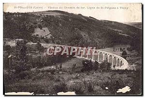 Image du vendeur pour Carte Postale Ancienne Polgues Loire Viaduc du chemin de fer Ligne de St Polgues a Vichy mis en vente par CPAPHIL