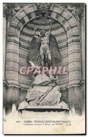 Seller image for Carte Postale Ancienne Paris Fontaine Saint Michel Details l'Archange terrassant le Demon par Duret for sale by CPAPHIL