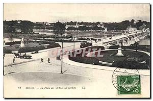 Image du vendeur pour Carte Postale Ancienne Tours La Place des Arts et les Jardins mis en vente par CPAPHIL