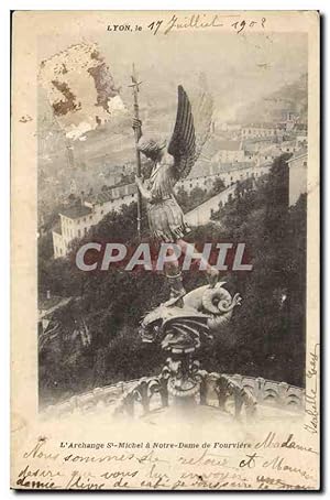 Seller image for Carte Postale Ancienne Lyon L'Archange St Michel a Notre Dame de Fourviere for sale by CPAPHIL