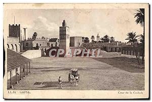 Carte Postale Ancienne Gafsa Cour de la Casbah