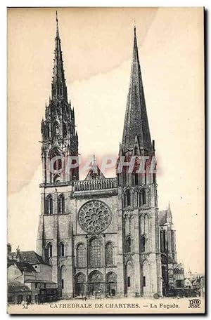Carte Postale Ancienne Cathédrale de Chartres La Façade