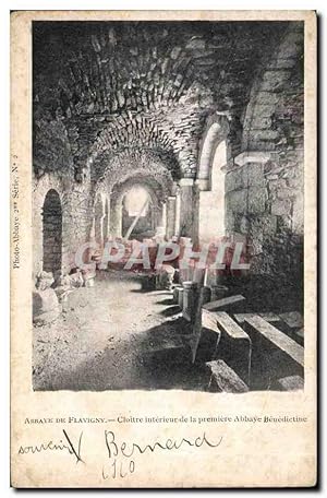 Seller image for Carte Postale Ancienne Abbaye de Flavigny Clotre intrieur de la premiere Abbaye Benedictine for sale by CPAPHIL