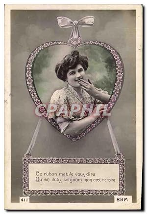 Image du vendeur pour Carte Postale Ancienne Ce ruban mauve vous dira Femme mis en vente par CPAPHIL