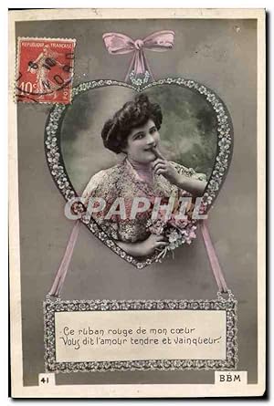 Image du vendeur pour Carte Postale Ancienne Ce ruban rougede mon coeur Femme mis en vente par CPAPHIL
