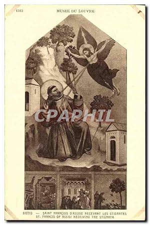 Seller image for Carte Postale Ancienne Musee du Louvre Giotto Saint Francois d'Assise Recevant les Stigmates for sale by CPAPHIL