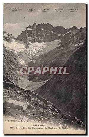 Carte Postale Ancienne Les Alpes Le Vallon des Etancons et le Chaine de Meije