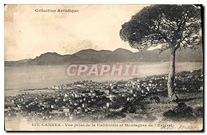 Image du vendeur pour Carte Postale Ancienne Cannes vue prise de la Californie et Montagnes de l'Esterel mis en vente par CPAPHIL