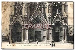 Carte Postale Ancienne Valenciennes Portail de l'église Notre Dame du Saint Cordon