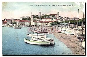 Bild des Verkufers fr Carte Postale Ancienne Cannes La Plage et le Mont Chevalier zum Verkauf von CPAPHIL