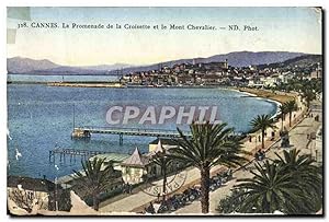 Bild des Verkufers fr Carte Postale Ancienne Cannes La Promenade de la Croisette et le Mont Chevalier zum Verkauf von CPAPHIL