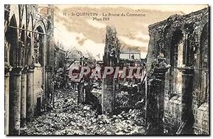 Carte Postale Ancienne St Quentin La Bourse du Commerce Mars laia