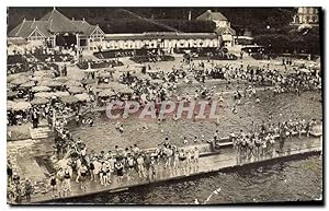 Carte Postale Ancienne La Plage de l'Isle Adam S et O les Piscines et les Cabines