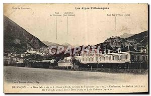 Carte Postale Ancienne Les Alpes Pittoresque Briancon la Gare dans le fond la Croix de Toulouse l...