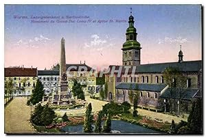 Image du vendeur pour Carte Postale Ancienne Worms Monument du Grand Duc Louis IV et glise St Martin mis en vente par CPAPHIL