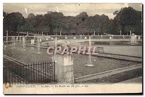 Carte Postale Ancienne Saint Cloud le Parc le Bassin des 24 Jets