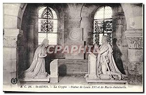 Image du vendeur pour Carte Postale Ancienne St Denis la Crypte Statue de Louis XVI et de Marie Antoinette mis en vente par CPAPHIL