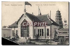 Carte Postale Ancienne Marseille Exposition Coloniale Pavillon des forêts de l'Indo Chine China