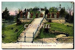 Seller image for Carte Postale Ancienne Premiere Sation du Calvaire de N D de Lourdes for sale by CPAPHIL