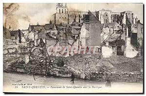 Carte Postale Ancienne Saint Quentin Panorama de Saint Quentin avec la Basilique