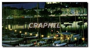 Image du vendeur pour Carte Postale Ancienne Cote d'Azur Menton La vieille Ville et le Port la Nuit mis en vente par CPAPHIL