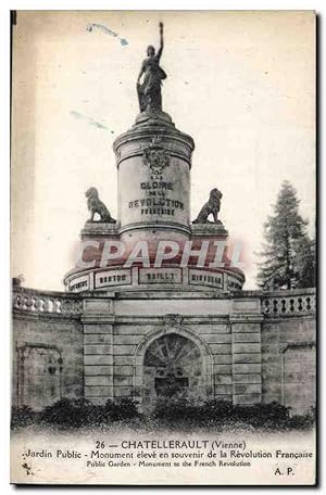 Image du vendeur pour Carte Postale Ancienne Chatellerault Vienne Jardin Public Monument eleve en souvenir de la Revolution franaise mis en vente par CPAPHIL