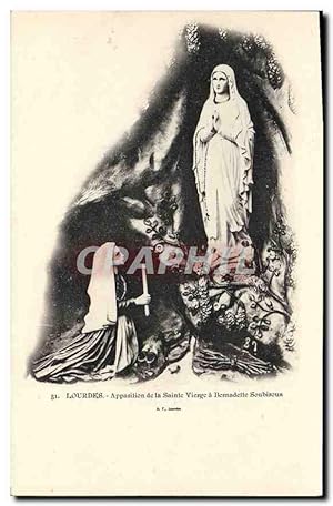 Carte Postale Ancienne Lourdes Apparition de la Sainte Vierge a Bernadette Soubirous