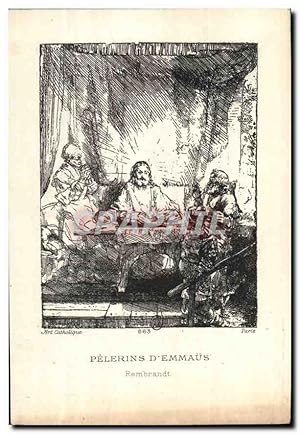 Image du vendeur pour Carte Postale Ancienne Pelerins d'Emmaus Rembrandt mis en vente par CPAPHIL