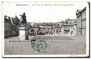 Seller image for Carte Postale Ancienne Versailles La Cour de Marbre statue de Louis XIV for sale by CPAPHIL