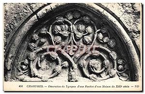 Image du vendeur pour Carte Postale Ancienne Chartres Decoration du Tympan d'une Fenetre d'une Maison du XIII siecle mis en vente par CPAPHIL