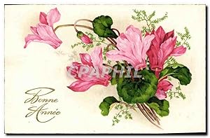 Carte Postale Ancienne Bonne Année Fleurs