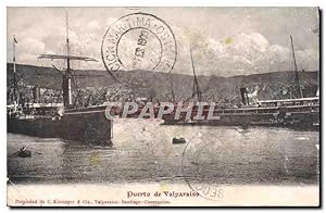 Bild des Verkufers fr Carte Postale Ancienne Puerto de Valparaiso Bateaux zum Verkauf von CPAPHIL