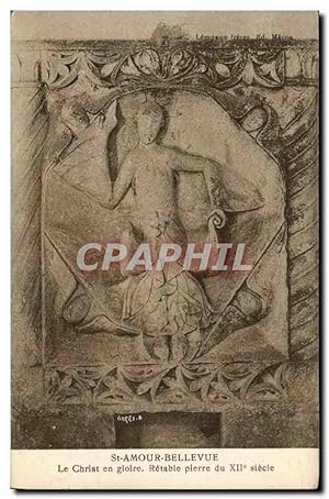 Image du vendeur pour Carte Postale Ancienne St Amour Bellevue le Christ en gloire Retable pierre du XII siecle mis en vente par CPAPHIL