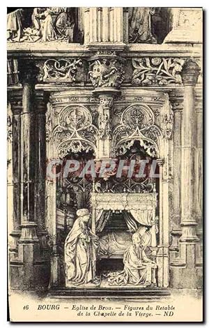 Carte Postale Ancienne Bourg Eglise de Brou Figures du Retable de la Chapelle de la Vierge