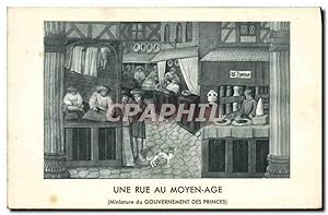 Imagen del vendedor de Carte Postale Ancienne Une rue au Moyen Age Miniature du Gouvernement des Princes a la venta por CPAPHIL
